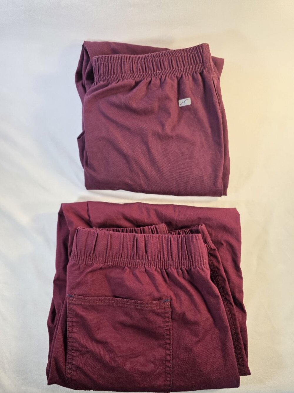 WonderWink and Butter Soft Original Scrub Pants Lot of 2 Unisex Maroon Med